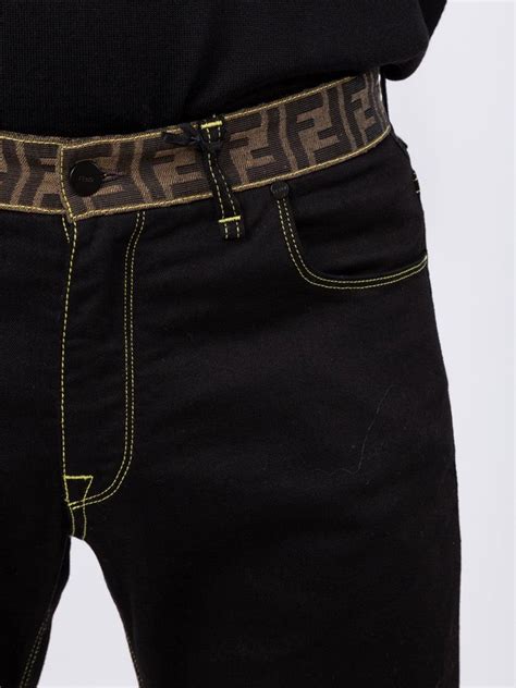 jean fendi men& 39|Fendi elastic waist pant.